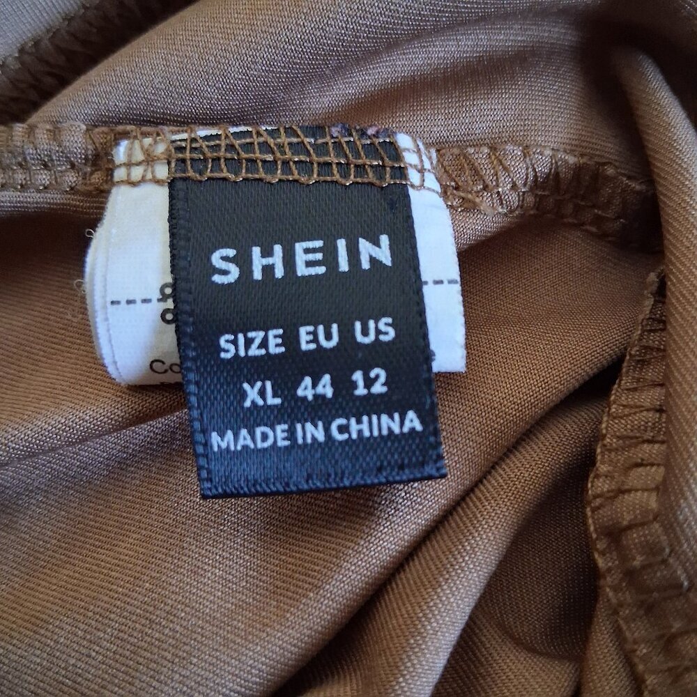 SHEIN Women's Size XL (12) Brown Two Piece Crop Tank & Shorts Set - Picture 7 of 13